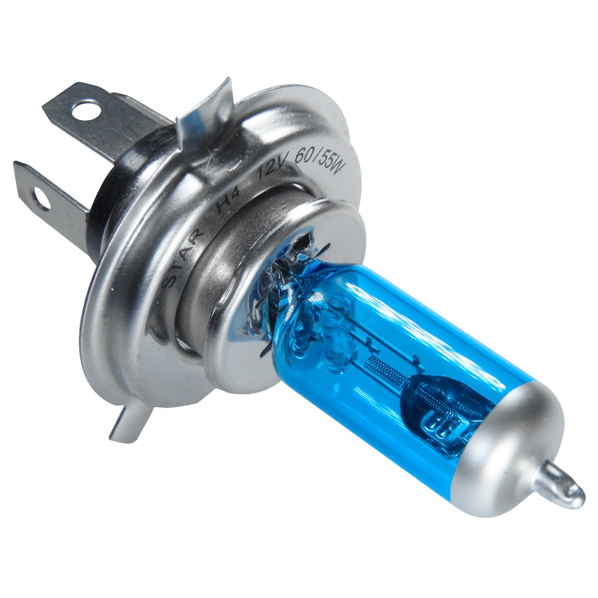 Foco Halogeno H4 / 9003 Azul 12V 60/55W 1Pz P43T 3 Picos Qbh Star H4
