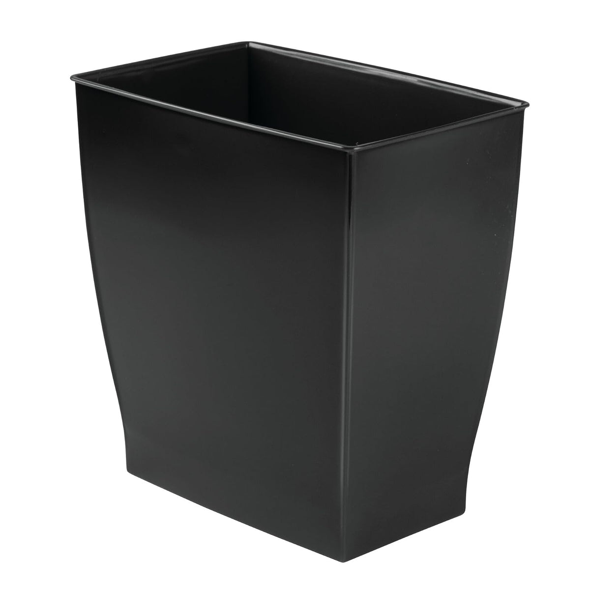 InterDesign 64783 Mono Rectangular Wastebasket Trash Can for Bathroom, Gray - negro - Set de 1