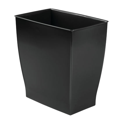 InterDesign 64783 Mono Rectangular Wastebasket Trash Can for Bathroom, Gray - negro - Set de 1