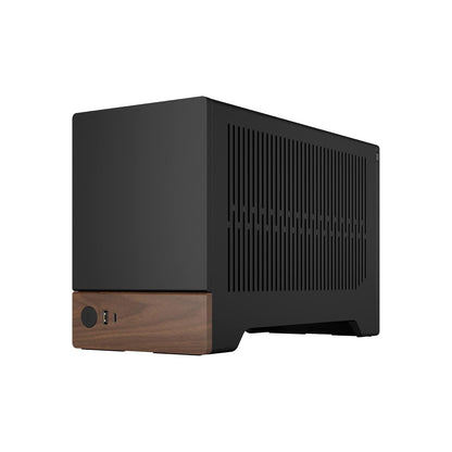 Fractal Design Terra Graphite - Panel Frontal de Madera de Nogal - Factor de Forma pequeño - Estuche para Juegos Mini ITX - Cable Elevador PCIe 4.0 - USB Tipo C - Paneles de Aluminio anodizado