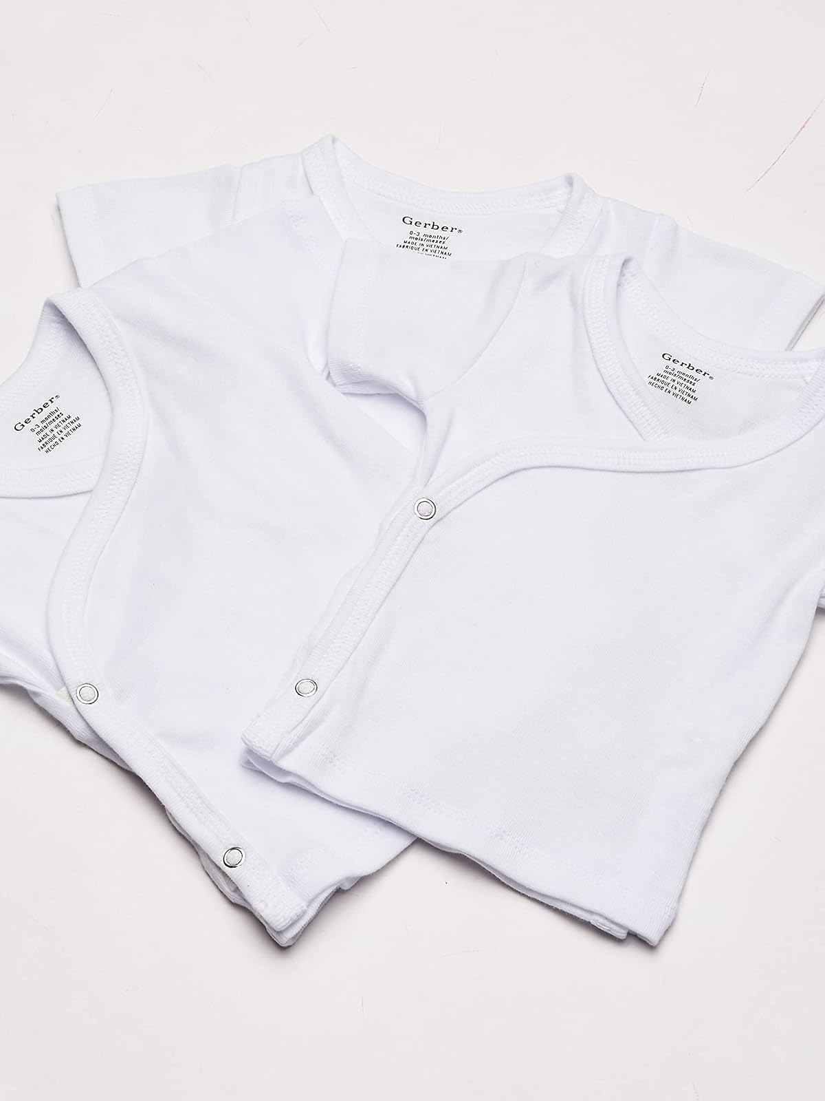 Gerber Paquete de 3 Camisas de Manga Corta con Cierre Lateral Sudaderas con Capucha para bebés y niños para bebés niñas