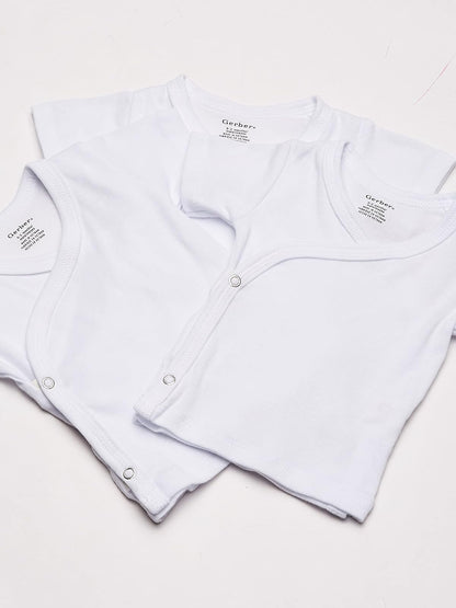 Gerber Paquete de 3 Camisas de Manga Corta con Cierre Lateral Sudaderas con Capucha para bebés y niños para bebés niñas