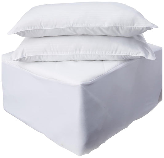 Spring Air Paquete de Protector y Almohada 100% Microfibra de Poliester - Matrimonial