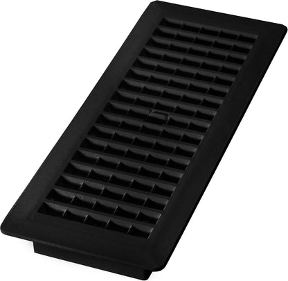 Decor Grates PL412-BLK - Registro de piso de plástico, 4 x 12 pulgadas, negro, 1 paquete - Negro - - 4x12 Inches - 1 paquete