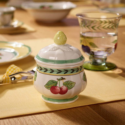 Villeroy & Boch French Garden Fleurence Azúcar cubierto, 7.5 onzas, porcelana premium, blanco/multicolor