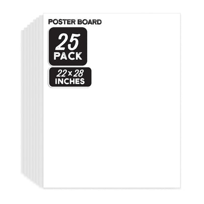ArtSkills - Tablero grande para póster blanco, 22 x 28 pulgadas, tableros de póster a granel para aulas, fabricación de carteles y suministros de tablero de la ciencia de la ciencia, paquete de 25
