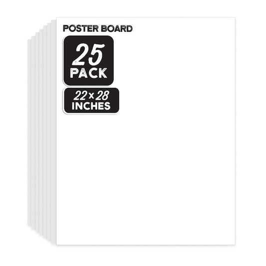 ArtSkills - Tablero grande para póster blanco, 22 x 28 pulgadas, tableros de póster a granel para aulas, fabricación de carteles y suministros de tablero de la ciencia de la ciencia, paquete de 25