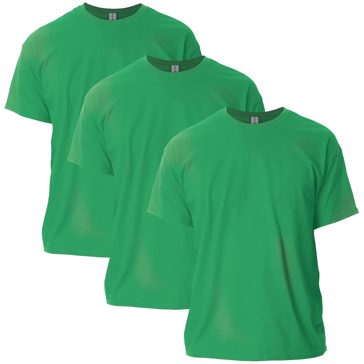 Gildan Playera Ultra Cotton G2000 Multipack para Hombre, Ajuste Clásico - Verde irlandés (paquete de 3) - XXL