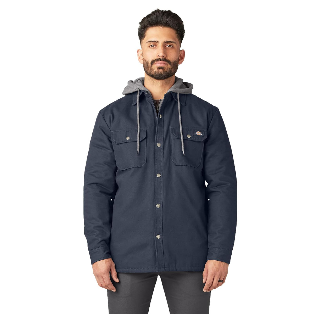 Dickies Chamarra Tipo Camisa de Pato con Capucha de Forro Polar con Hydroshield Ropa de Trabajo para Exteriores para Hombre