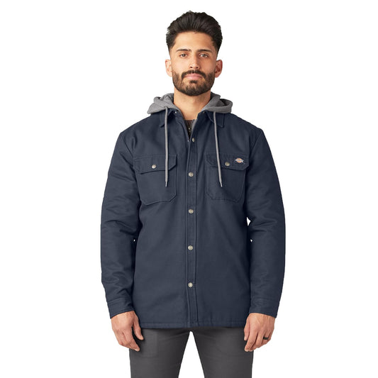 Dickies Chamarra Tipo Camisa de Pato con Capucha de Forro Polar con Hydroshield Ropa de Trabajo para Exteriores para Hombre