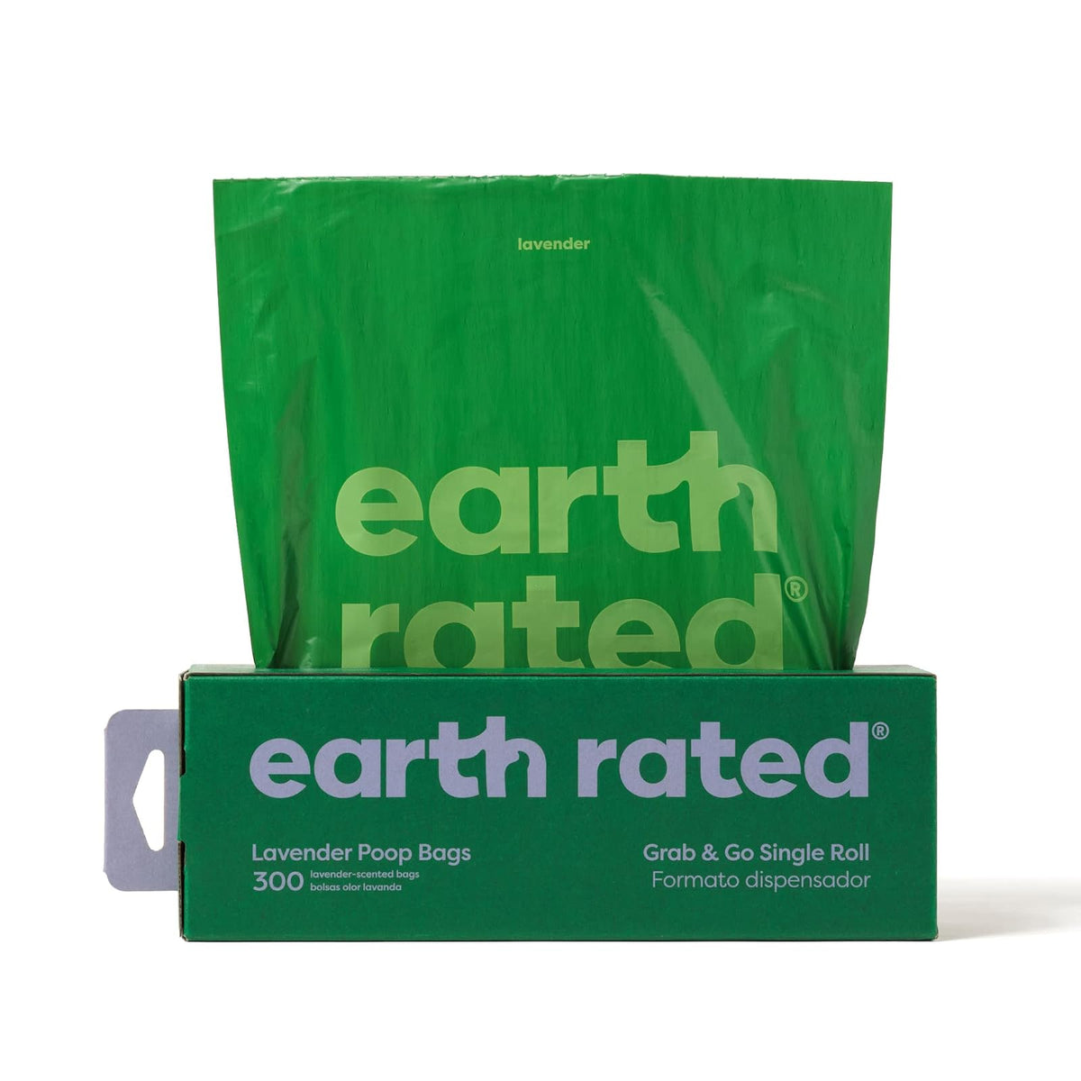 Earth Rated - Bolsas para excremento de perros, 300 bolsas grandes en 1 rollo con olor a lavanda