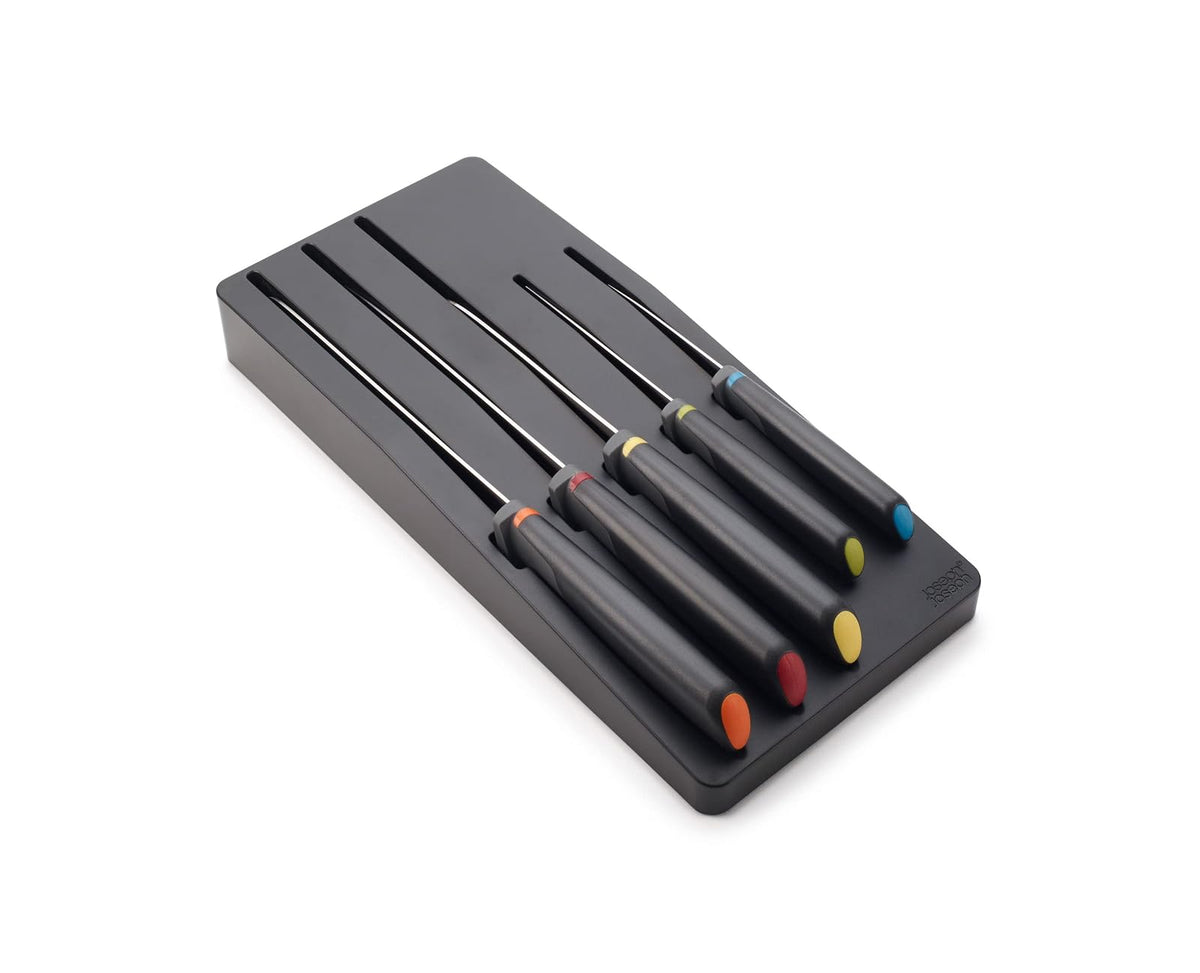 Joseph Joseph Elevate Knives Store 10545 - Juego de 5 cuchillos con bandeja de almacenamiento para cajón