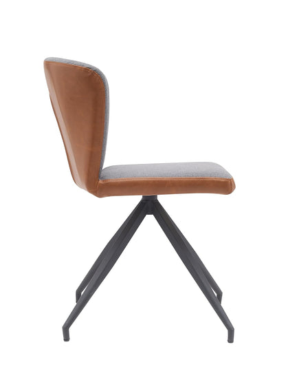 Sochic Silla Grecia Tapizada en Tela Gris con Asiento Acolchado de Hule Espuma y Patas de Metal Negras