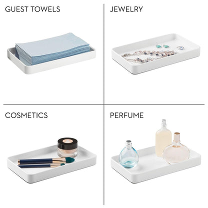 InterDesign Gia Guest Towel Tray, White