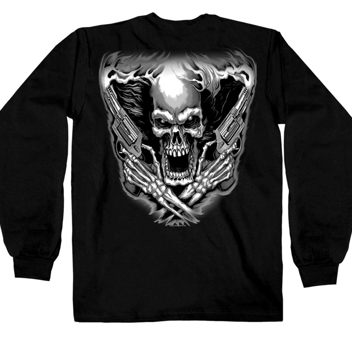 Hot Leathers Motocicleta GMD2076 - Camisa de Manga Larga para Hombre, Color Negro, Talla 3XL de EE. UU