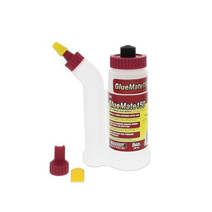 Milescraft 5222 - Botella de pegamento de madera de precisión de 150 ml, antigoteo, puntas de clavija y galletas incluidas, diseño multicámara de fácil flujo, ideal para carpintería