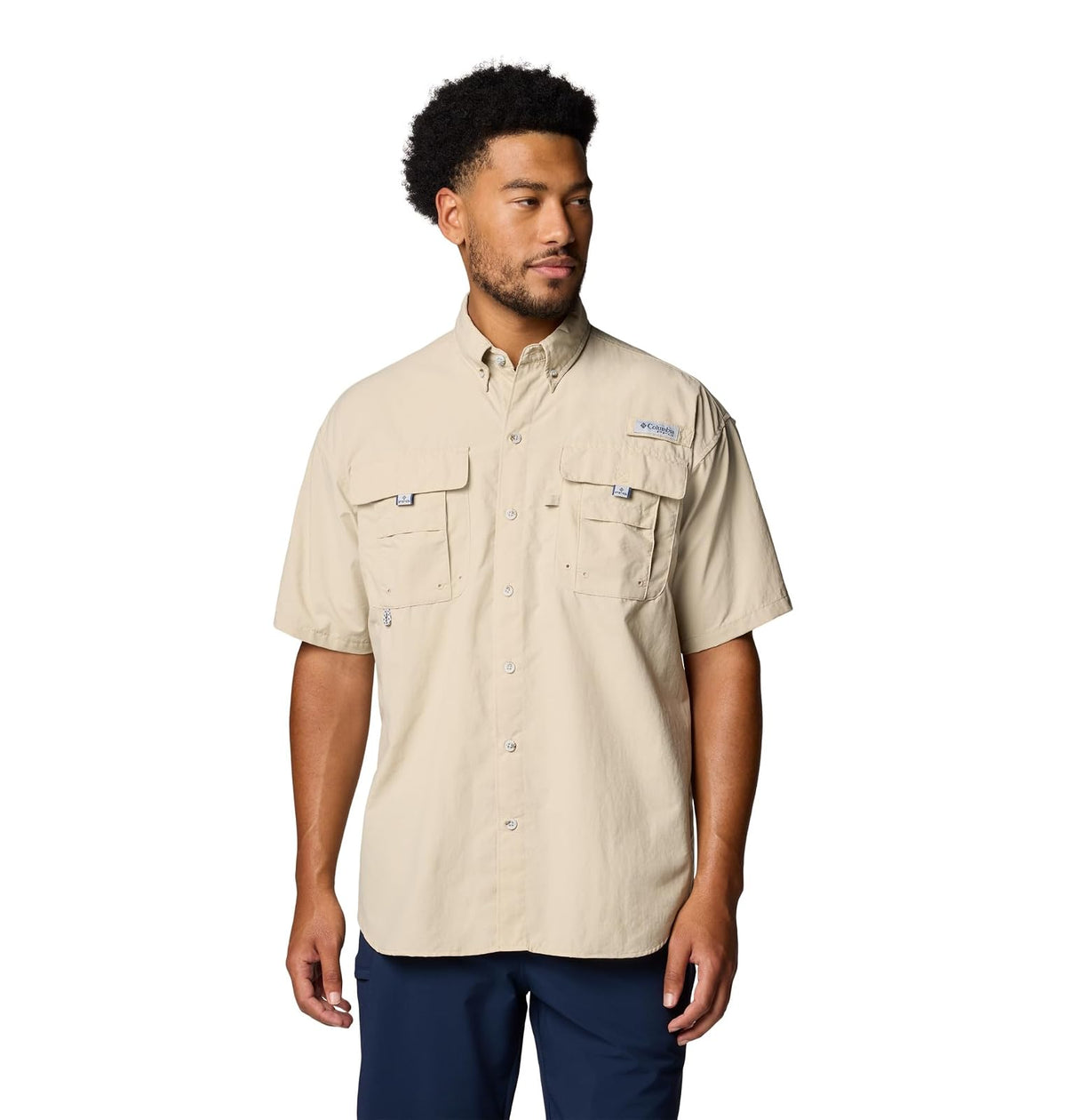 Columbia - PFG Bahama II Camisa de Pesca de Manga Corta para Hombre con FPU 30 - M - Fósil