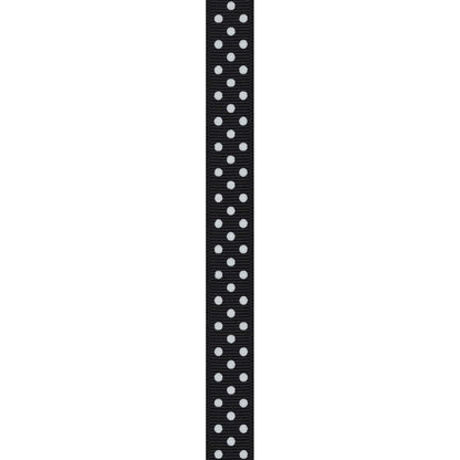 BERWICK Offray 467992 - Cinta de grogrén de 5/8 Pulgadas de Ancho, Lunares Blancos y Negros, 3 Yardas