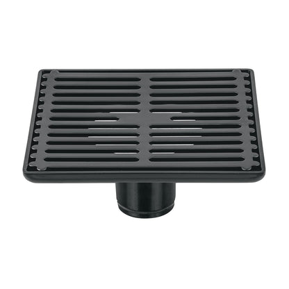 Foset RS-702M, Resumidero cuadrado 6"x 6" acero inoxidable color negro - Negro mate