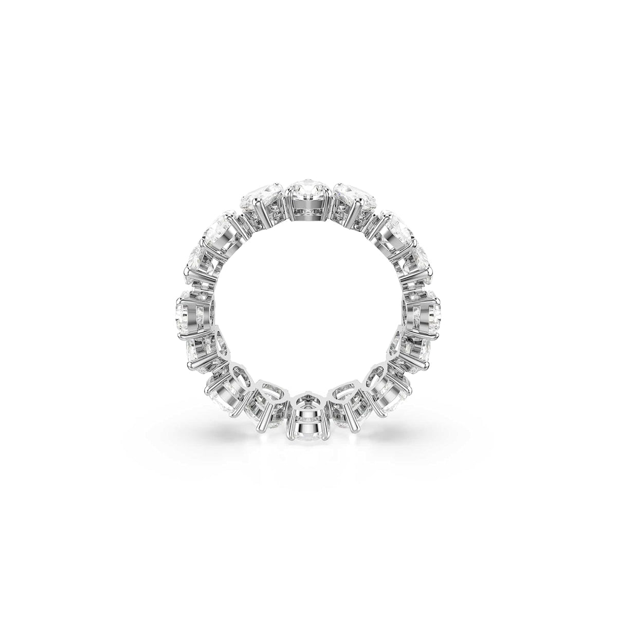 Swarovski Anillo Matrix Vittore, Talla pera, Blanco, Acabado en tono plateado