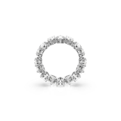 Swarovski Anillo Matrix Vittore, Talla pera, Blanco, Acabado en tono plateado