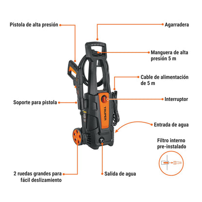 Truper HILA-1800, Hidrolavadora eléctrica 1800 PSI