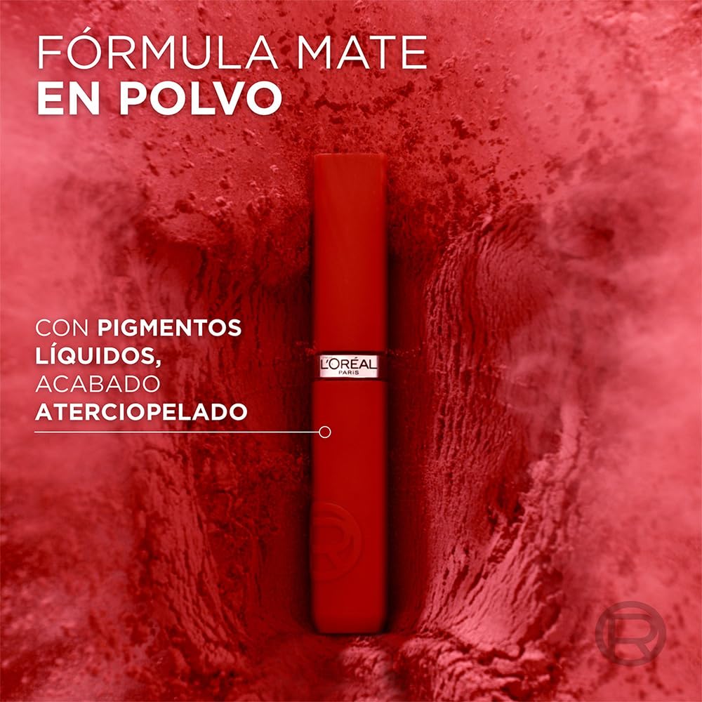 L’Oréal Paris Infaillible Le Matte Resistance Labial Líquido de Larga Duración por 16H, a Prueba de Agua, Color Intenso, con Ácido Hialurónico, Tono Wine Not