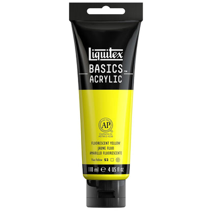 Liquitex Basics Pintura Acrílica, Tubo de 4 oz - Amarillo (Fluorescent Yellow 981) - Pintura acrílica