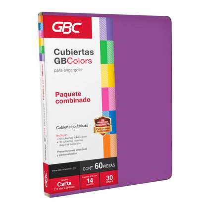 GBC Cubierta para Encuadernar, Liso Raya, Colores Mixtos. P3280