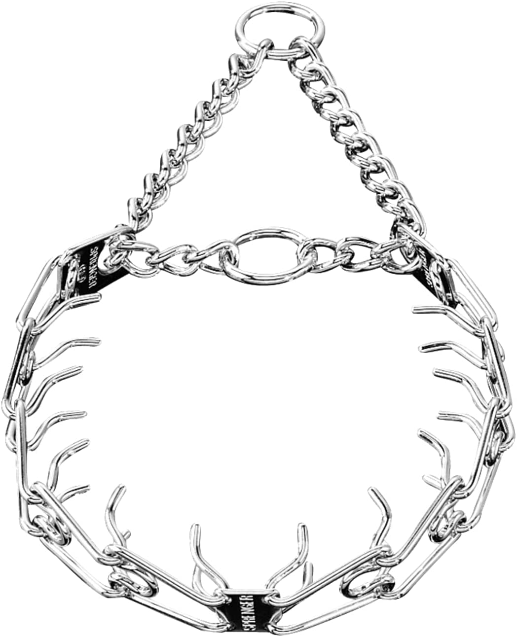 Collar Ultra-Plus con Placa Central Y Cadena De Montaje En Acero Cromado, 3.2 Mm, 58 Cm / 23"