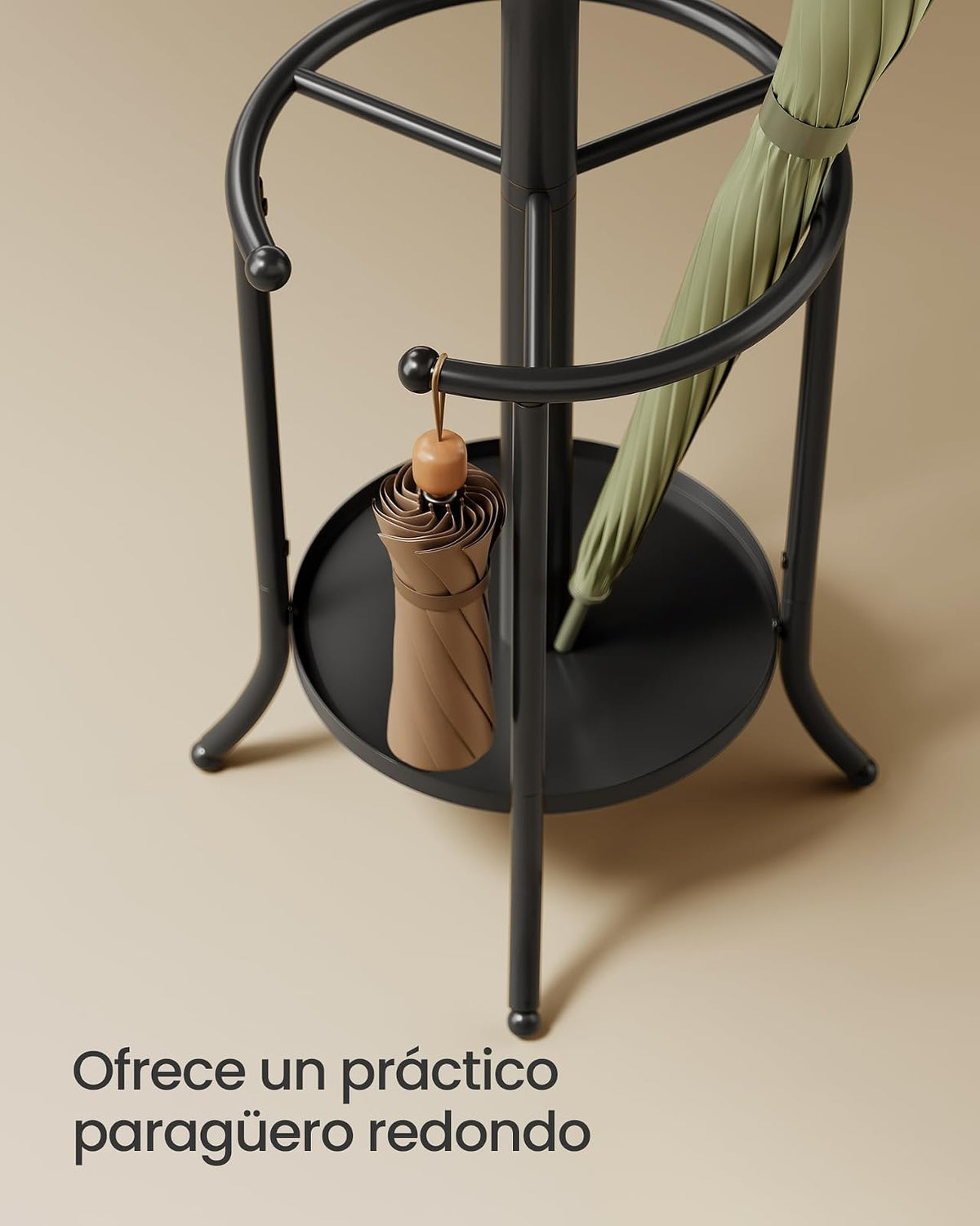 SONGMICS Perchero de Pie con 12 Ganchos y Porta Paraguas, Soporte Ajustable para Sala, Recámara y Pasillo, 30x30x175.5 cm MRCR011B01
