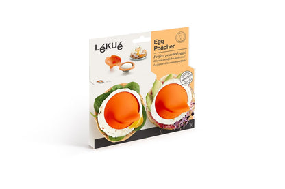 Lekue - Huevera para huevos escalfados, Anaranjado, Juego de 2, 1