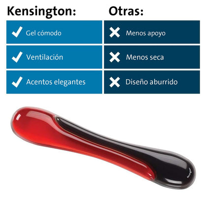 Kensington Reposamuñecas para Teclado de Gel Duo Kensington Rojo, 1 Pieza. P5114