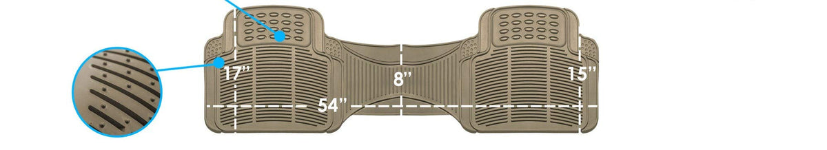 FH Group F11306GRAYREAR-AVC Alfombrillas de Goma Resistentes Juego Trasero de Ajuste Universal a Prueba de Clima, Gris