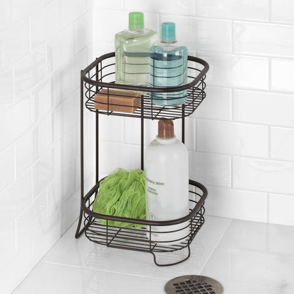 InterDesign - Estantería de ducha Forma cuadrada de 2 niveles, bronce