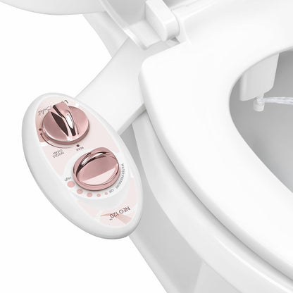 Luxe Bidet NEO 180 Accesorio de Bidé para Asiento de Inodoro, Doble Boquilla - Oro Rosa - Boquilla Única (NEO 120)