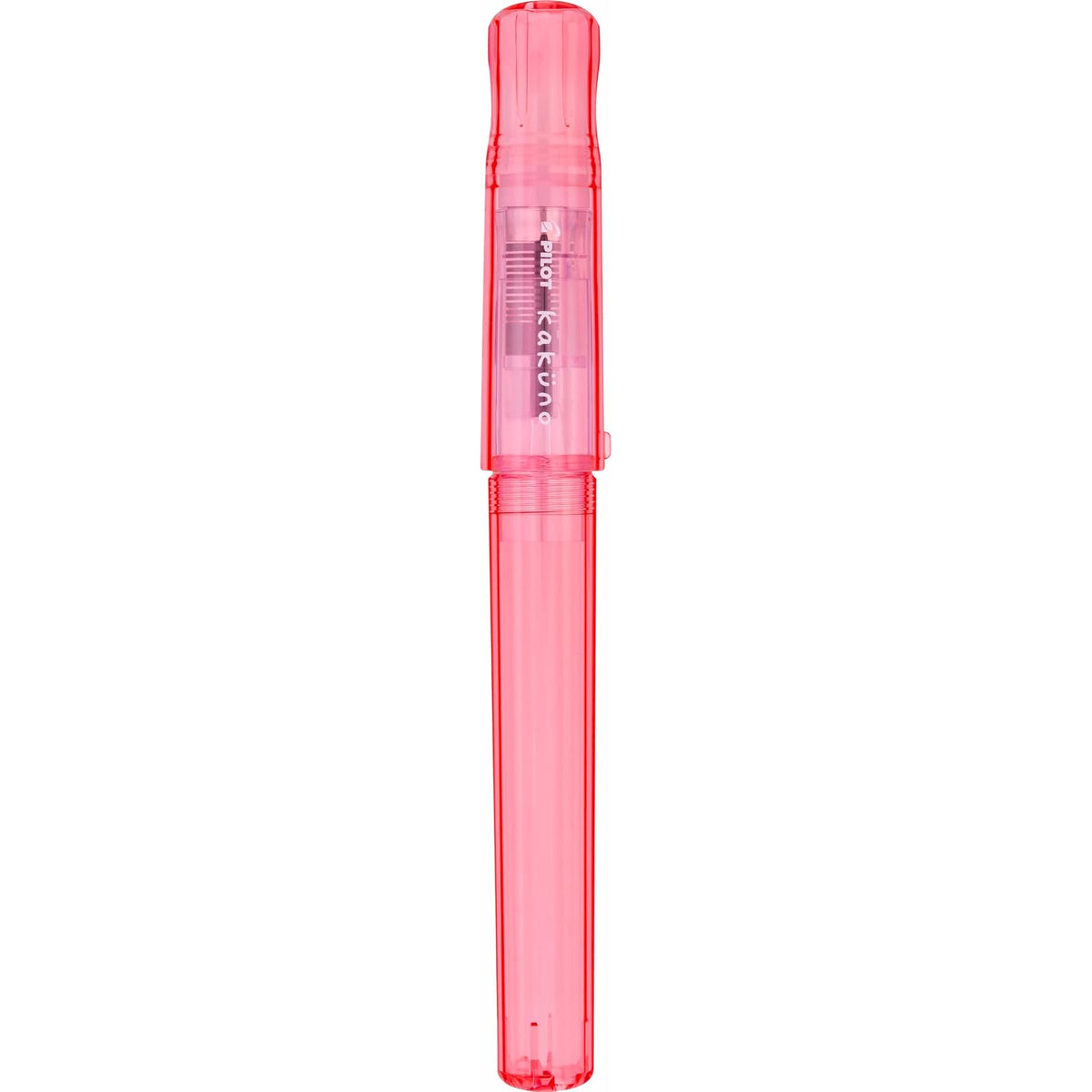 PILOT Pluma Fuente Kakuno, barril color coral traslúcido, punto mediano, estuche con una pieza