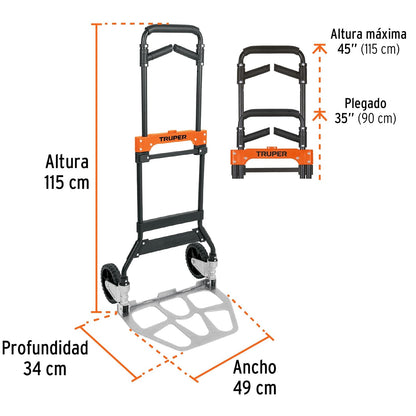 Truper DIA-170, Diablo de Carga Plegable Mango abatible 170 kg
