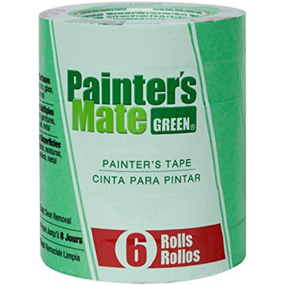 Painter's Mate 668840 Green 8-Day Painting Tape, 0.94-Inch by 60-Yard, 6-Pack of Rolls