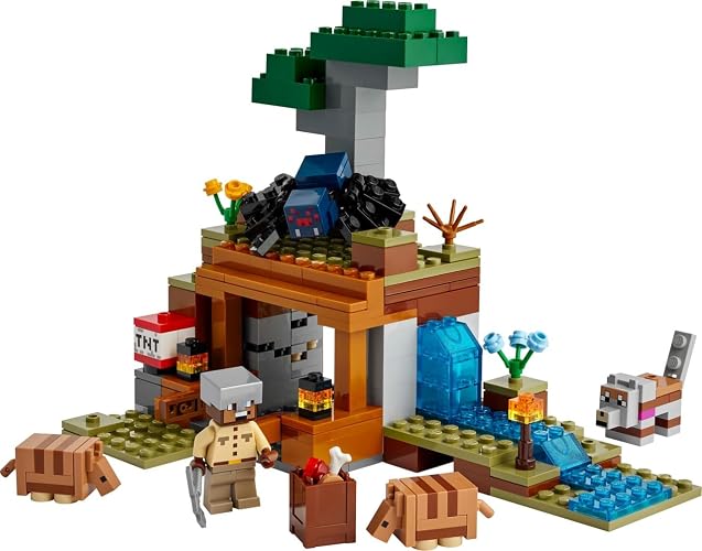 LEGO® Minecraft® La Expedición a la Mina del Armadillo Figura de Juguete basada en el Videojuego, Set de construcción con Personajes, Regalo para niños y niñas Desde 8 años 21269