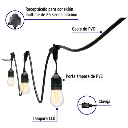 Volteck Lait SL-14L Serie de 24 luces de LED para exterior, 14.6 m, 24 Portalámparas, pack of/paquete de 1
