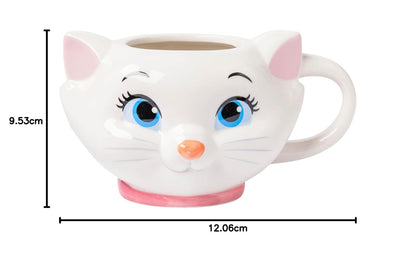 Silver Buffalo Disney Aristocats Marie Face - Taza esculpida 3D de cerámica, 20 onzas
