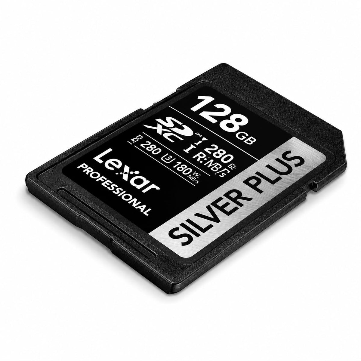 Lexar Profesional SD Silver Plus de 128GB SDXC UHS-I V30, hasta 205MB/s de Lectura y hasta 150MB/s de Escritura