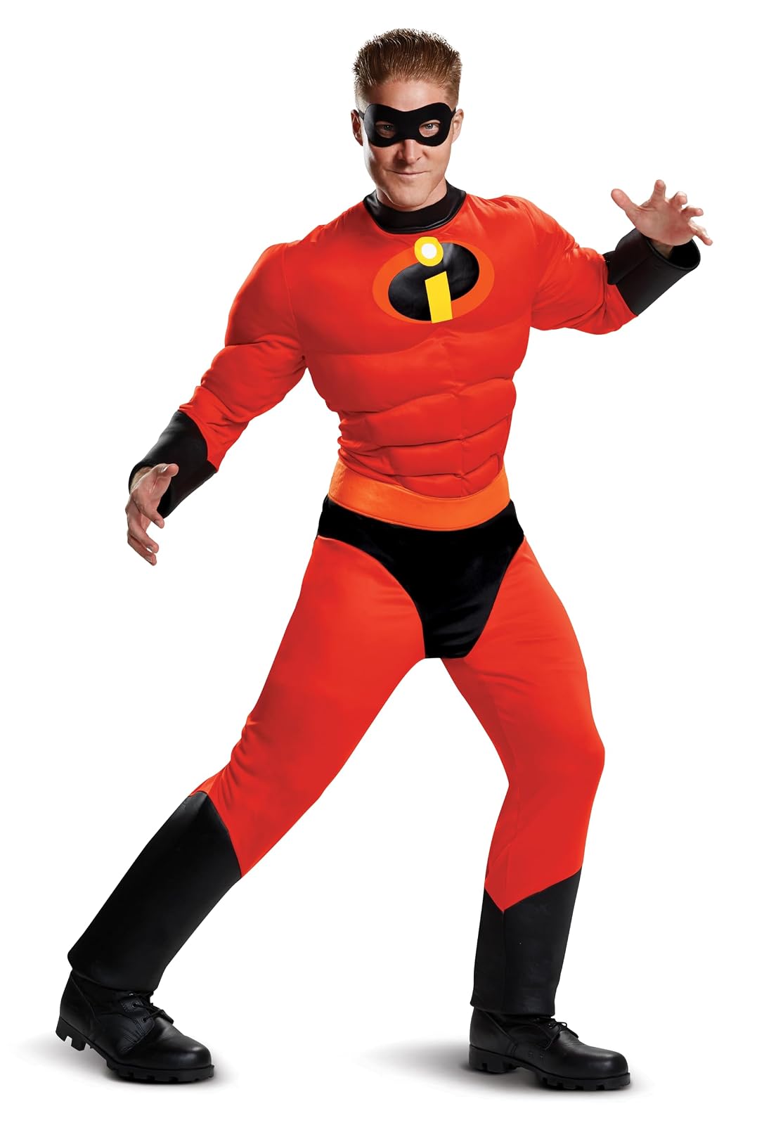 Mr. Incredible Deluxe Muscle Adult Costume - Azul 10 PCS - Medium (38-40) EU