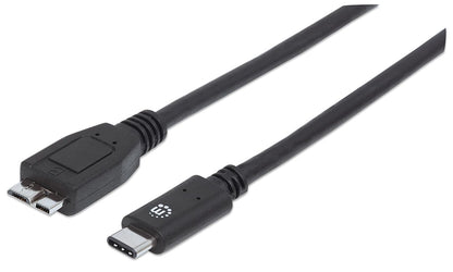 Manhattan CB-1072 Cable USB-C V3.1, C-Micro B 1.0M Negro,