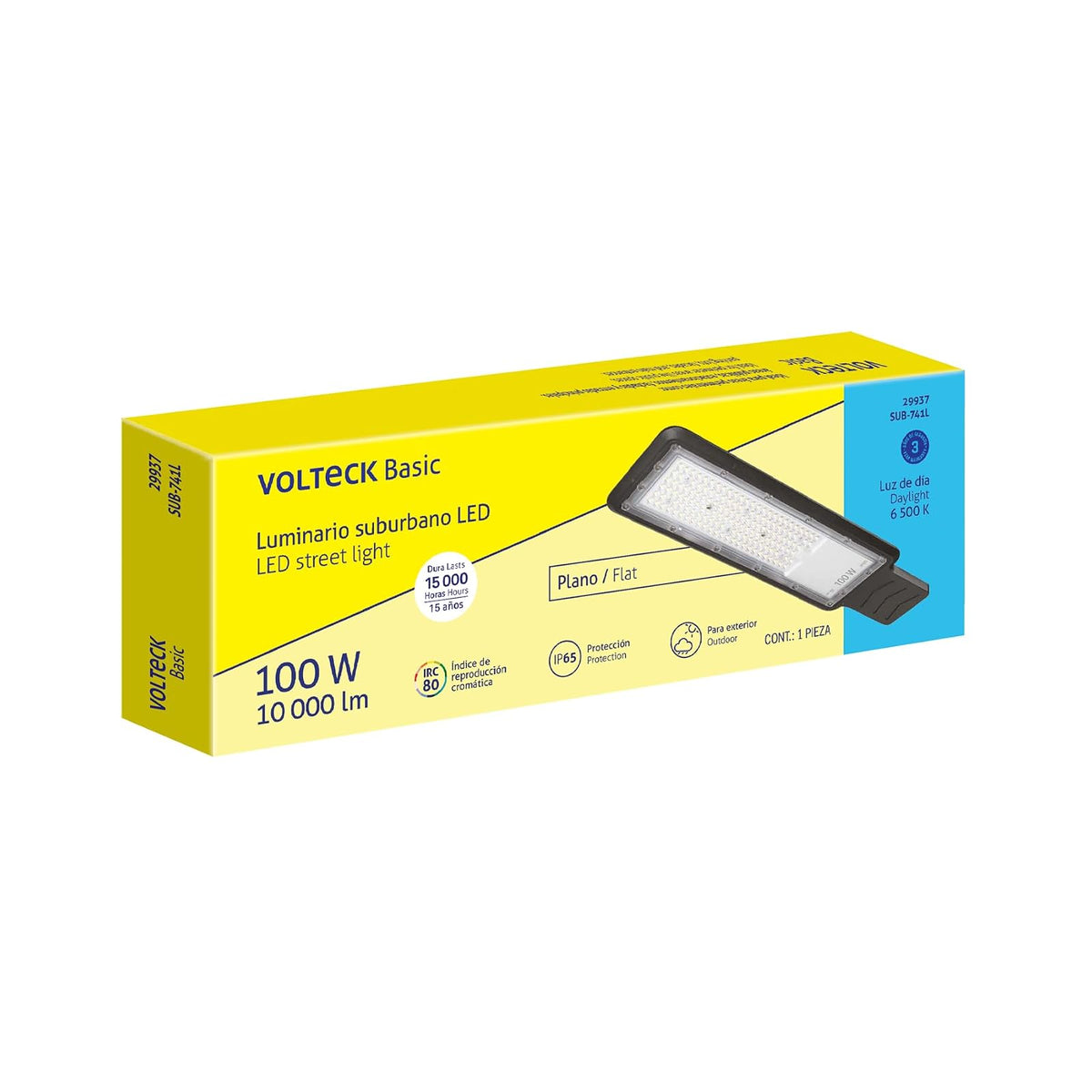 Volteck Basic SUB-741L, Luminario suburbano LED 100 W 6500 K