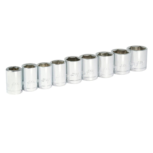 Foy 140436 Juego de dados cuadro de 3/8", 6 puntas, métricos, 9 piezas