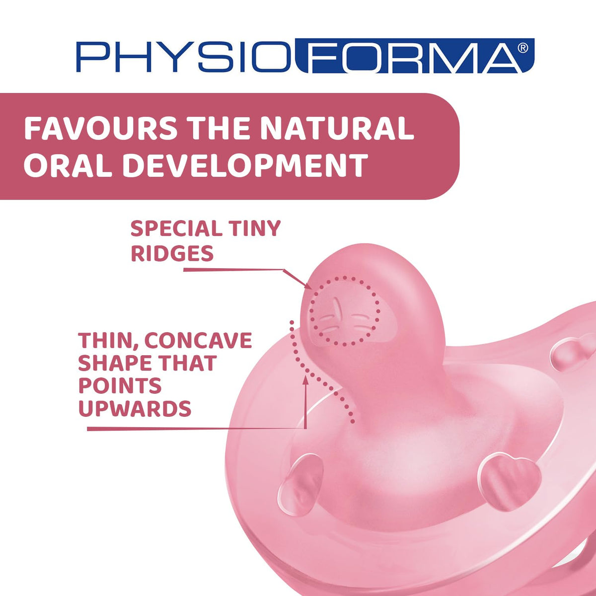 Chicco PhysioForma Chupón de Silicona 6-16 Meses, Pack de Chupones Suaves y Delicados, Apoyan la Respiración Fisiológica y Favorecen el Desarrollo Correcto de la Boca, Rosa
