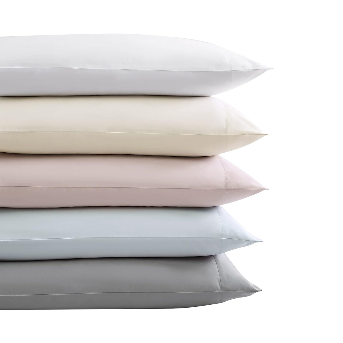 Vera Wang - Juego de sábanas Queen, Ropa de Cama de algodón Satinado de Lujo, 800 Hilos, decoración Suave y Suave para el hogar (Gris Acero, 4 Piezas, Queen)