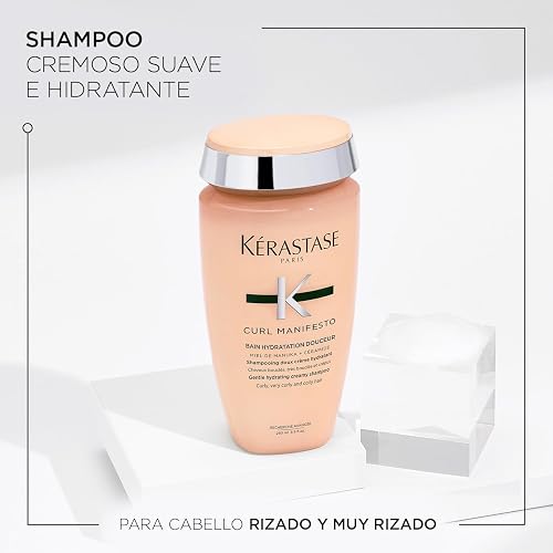 Kérastase Curl Manifesto Bain Hydratation Douceur, Shampoo para Cabello Rizado, con Miel de Manuka y Ceramida, 250 ml